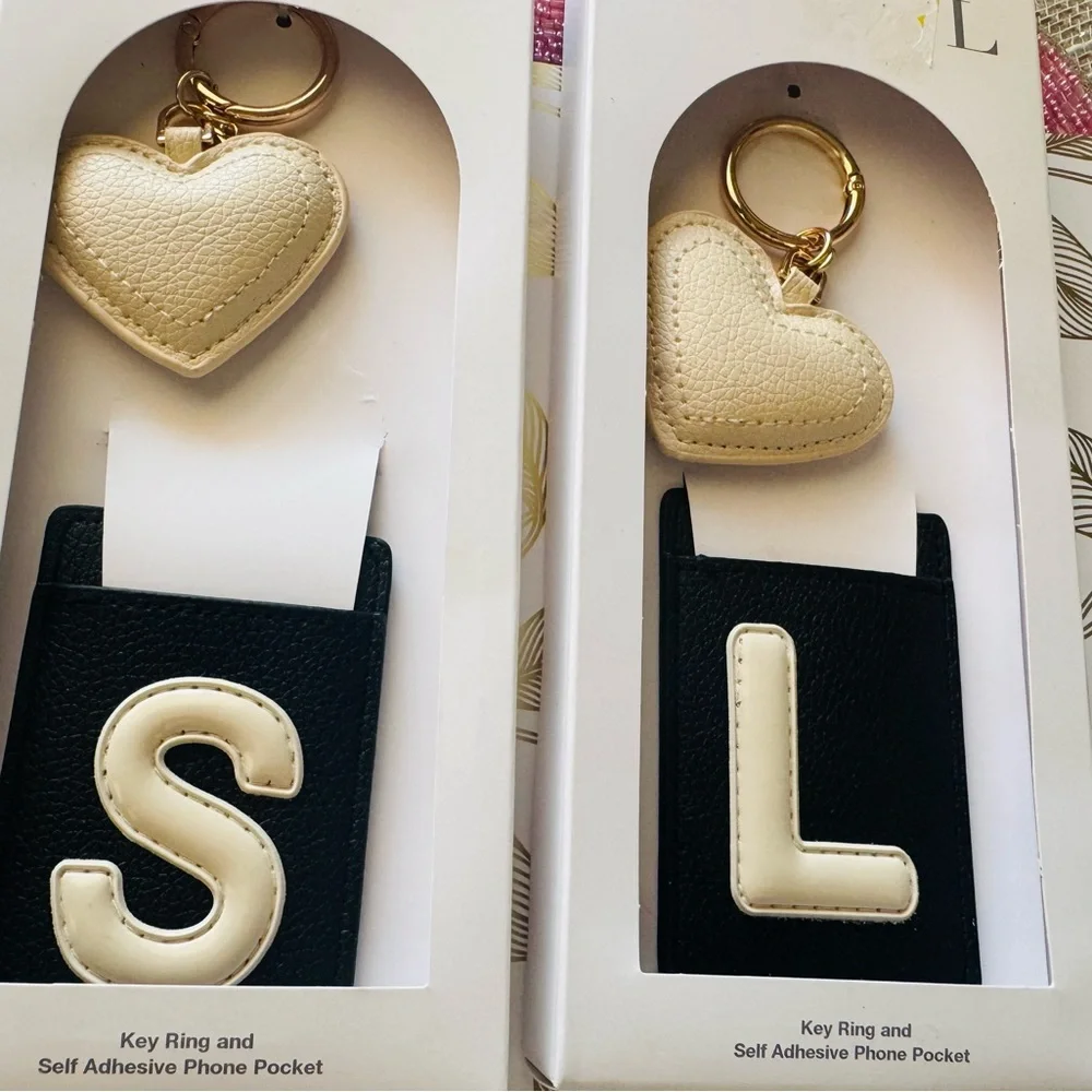Heart Key Ring and Phone Pocket Set